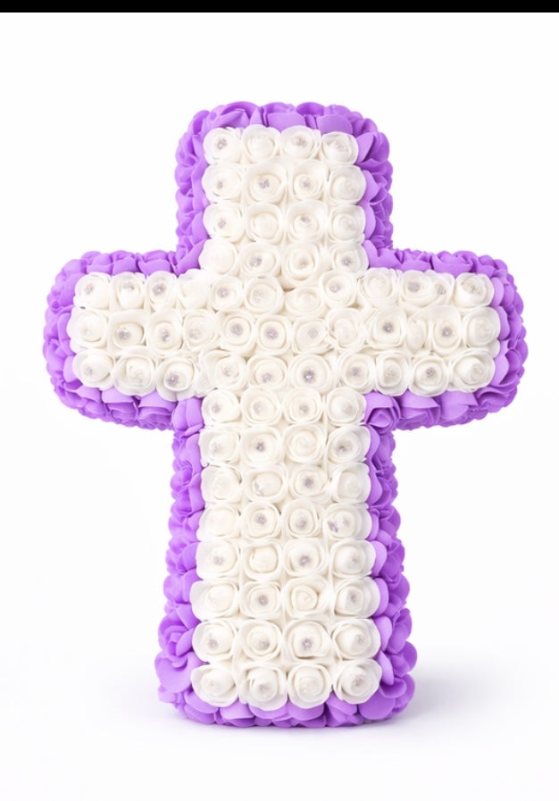 Elegant Floral Cross Keepsake