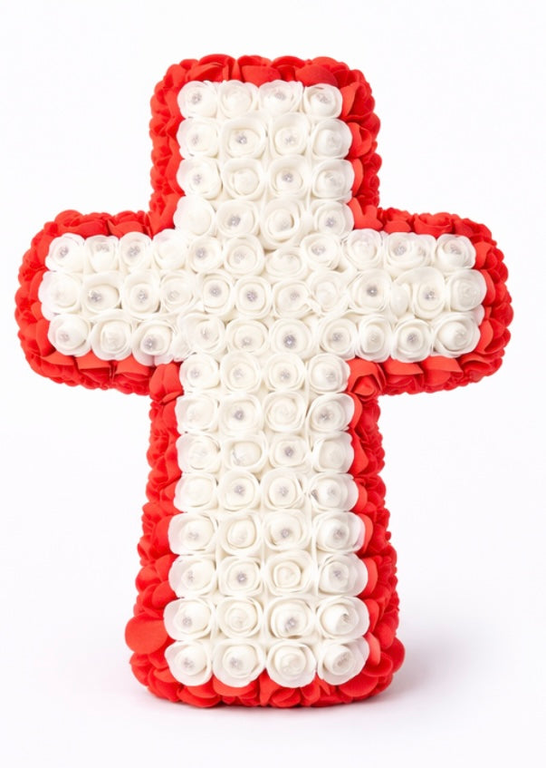 Elegant Floral Cross Keepsake