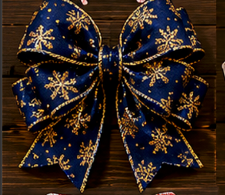 Winter Majesty – Luxury Navy & Gold Snowflake Ribbon