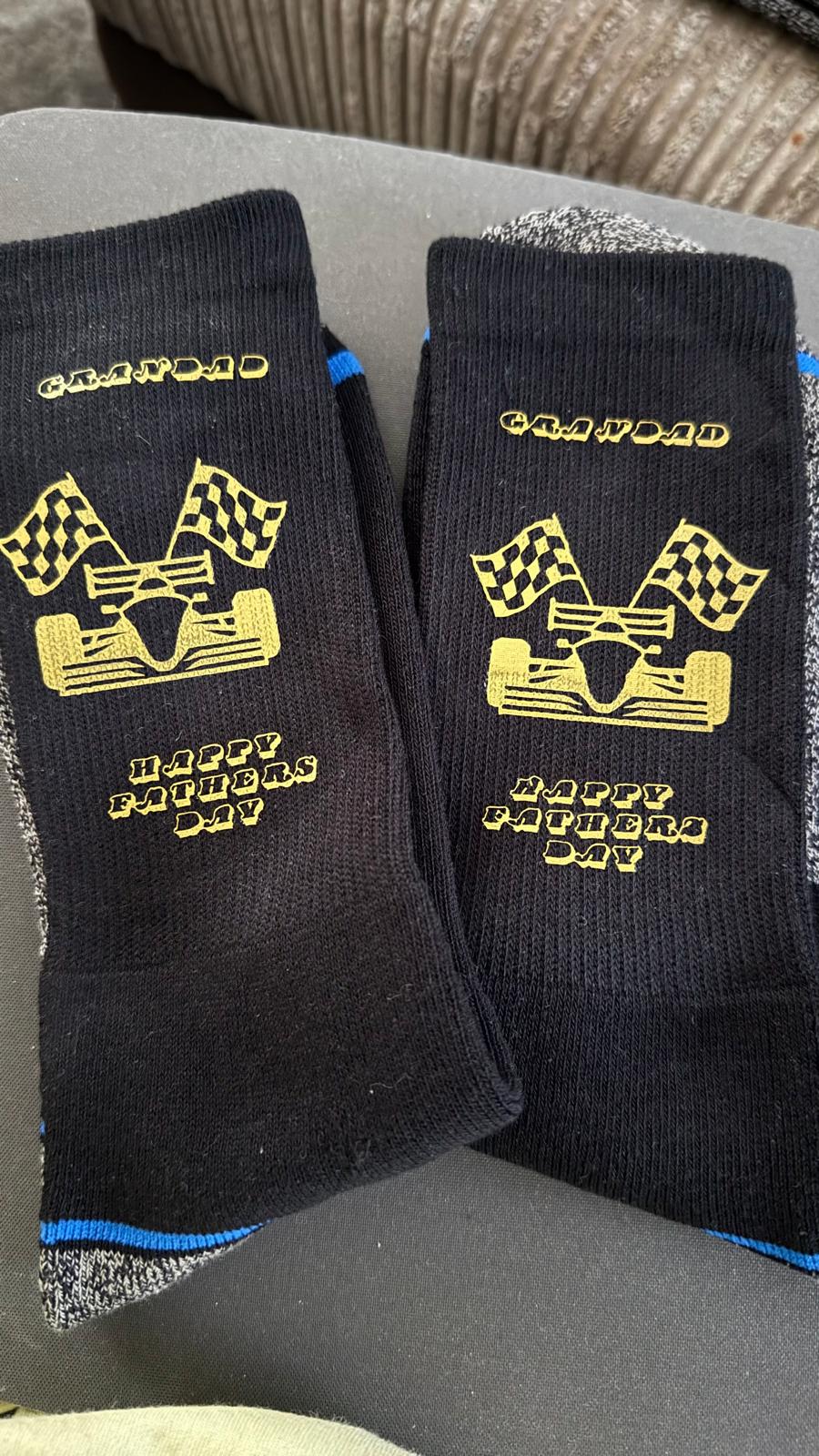 Grandad Happy Father's Day Racing Socks