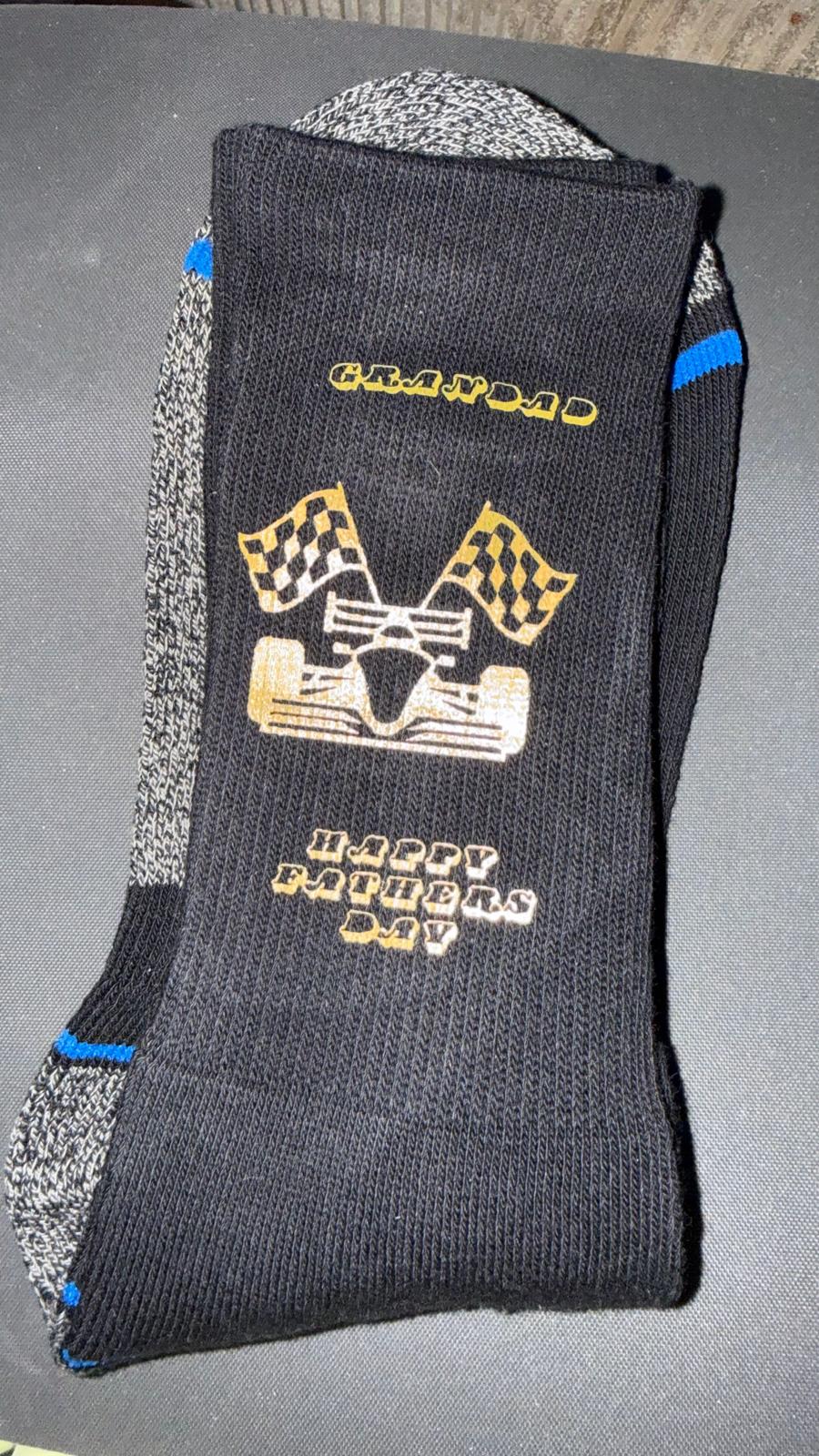 Grandad Happy Father's Day Racing Socks
