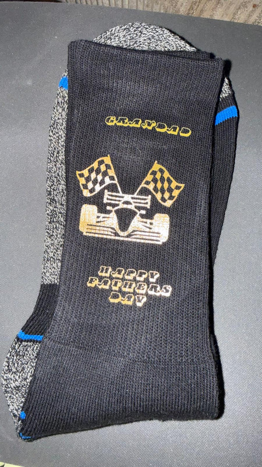 Grandad Happy Father's Day Racing Socks