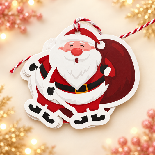 Layered Santa gift tags