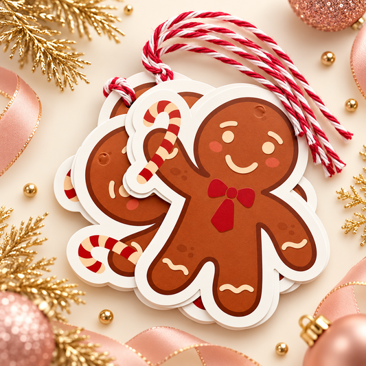 Gingerbread person gift tags